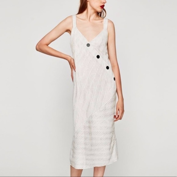 Zara Dresses & Skirts - Zara | Striped Dress With Buttons